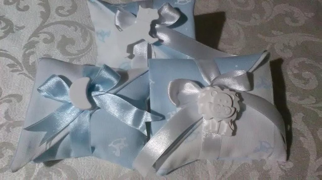 10 Sacchetti Portaconfetti In Juta Azzurra 10x13 Cm Per Battesimo O Nascita – Con Legnetto Cavalluccio - 2