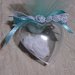 Bomboniera comunione angioletto gesso ceramico in cuore trasparente in plexiglass