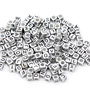 400 dadi color SILVER Lettere Alfabeto a forma di Cubo per collane bracciali