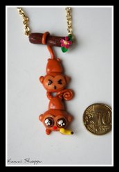 kawaii monkey necklace