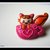 kawaii doll fox in the cup  fimo pins