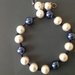 Collana corta perle naturali/blu