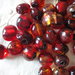 43 Perle di Vetro Murano rosse sfumate 12/14 mm.