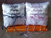 Cuscino portafedi cuscinetto personalizzato nomi data matrimonio scegli colori