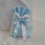 5 minisacchetti portaconfetti pois azzurro POIS/3 A