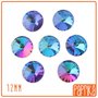 2 Rivoli Cabochon Cristallo 12mm Blu-Fuchsia