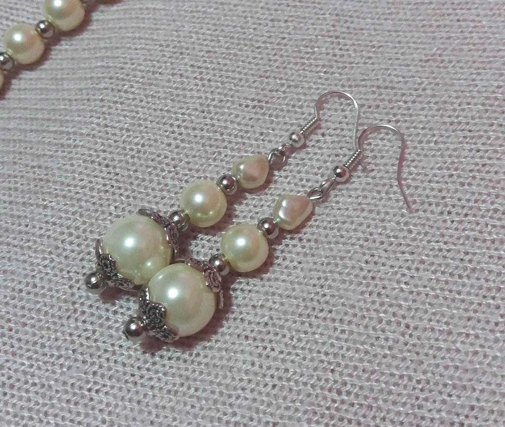 Collana E Orecchini A Perno In Cristallo - Parure Da Donna, Ceramica Morbida, Per Occasioni Speciali - Foto 9