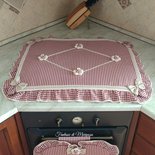 Set cucina copriforno, coprifornelli, presine stile country chic 