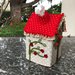 Scatola di feltro Porta box per fazzoletti di carta a forma di casetta, con tetto rosso a pois