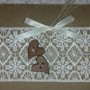 Invito matrimonio partecipazione matrimonio shabby con carta kraft pizzo e cuori legno