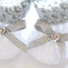 Scarpine e cappello  completo in lana bianca e argento fatto a mano