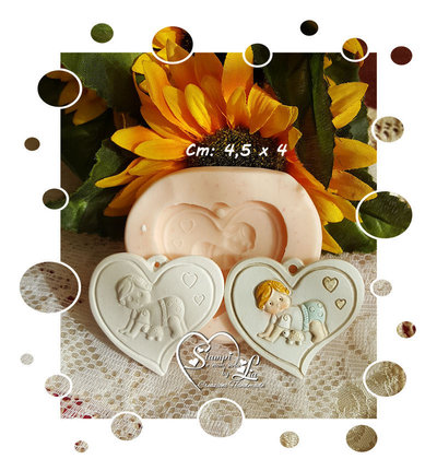 Stampo *Cuore con baby che gattona* Stampo *Cuore con baby che gattona*