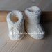 Stivaletti/scarpine bianco panna - neonato/bambino - pura lana merino - fatto a mano 