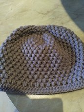 Cappello lana donna fatto a mano ad uncinetto nero idea regalo shopping