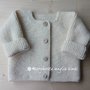Cardigan/giacchino/maglia aperta neonato/bambino fatta a mano - lana merino