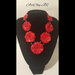 Collana  Rose rosse realizzata a mano in pasta polimerica (fimo)