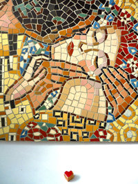 Kit mosaico fai da te ' IL BACIO ' DI KLIMT - Materiali - Materiali