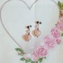 Orecchini pendenti con cuore in quarzo rosa, San Valentino, orecchini rosa, orecchini romantici