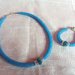 Parure collana e bracciale con rete tubolare - Azzurra