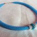 Parure collana e bracciale con rete tubolare - Azzurra