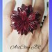 Anello fiore rosso bordeaux in pasta polimerica(fimo) fatto a mano
