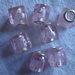 7 Perle Murano vetro rosa foro largo PD cubo 12 mm. 