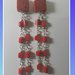 Orecchini pendenti rossi in pasta polimerica dipinti e fatti a mano
