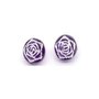 2*10 Perle perline a forma di ROSA colore viola fiore spaziatori 8 mm