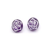 2*10 Perle perline a forma di ROSA colore viola fiore spaziatori 8 mm