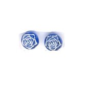 2*10 Perle perline a forma di ROSA colore blu fiore spaziatori 8 mm