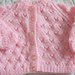 Cardigan e calzine  in lana baby   rosa lavorato a mano bambina 3 mesi