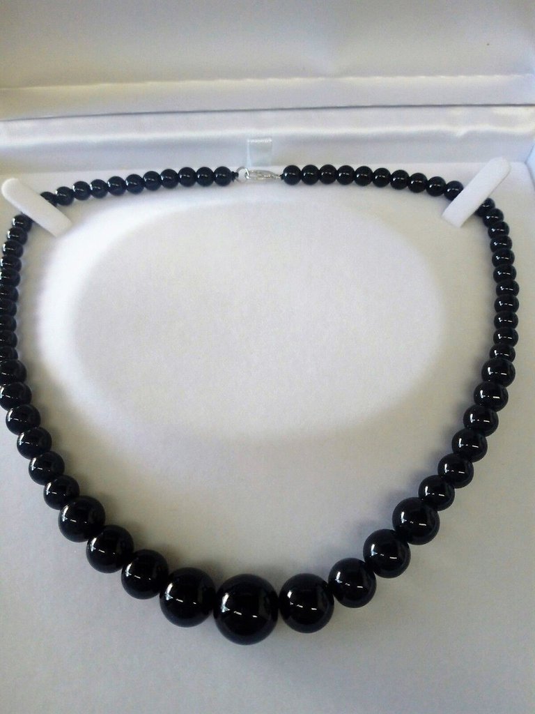 TreasureBay FAB Collana In Agata Naturale Per Donna | Perle Gross 50x28 Mm, Lunghezza 48 Cm | Con Astuccio Regalo