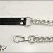 Tracolla per borsa lunga cm. 85 - doppia similpelle nera con glitter, catena e moschettoni argento 