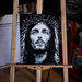 Capoletto capezzale moderno Gesù di Nazaret pop art arte sacra dipinto a mano