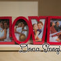  Cornice per fotografie sagomata nella scritta Love in rosso