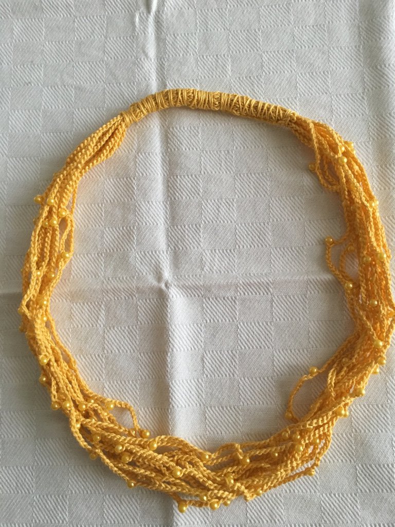 Collana Grosso In Corda Di Cotone Nero Con Perline In Ceramica E Resina – Lunghezza 66 Cm - 2