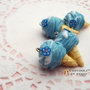 Cono puffo fiore  ciondolo pendente gelato dolci materiale bijoux decoden kawaii celeste