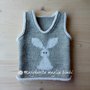 Maglia senza maniche/gilet neonato/bambino - coniglio -  fatto a mano  - lana/alpaca 