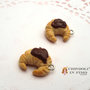Cornetto cioccolato nutella kawaii ciondolo pendente fimo materiale decoden bigiotteria