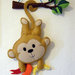 simpatica scimmietta - annuncio - ghirlanda - fiocco nascita - little monkey - birth wreath