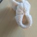Scarpine neonato/neonata color panna lavorate a maglia, scarpine unisex fatte a mano