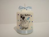 Candela candele confezione topolino maschio nascita segnaposto portaconfetti nome decorazioni personaggi cartoni fiocco