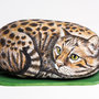 GATTO POMELLATO - pietra dipinta - opera d'arte - collezionismo - animali - felini