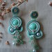 Orecchini verde acqua in soutache