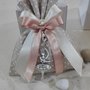 5 sacchetti confetti medi con ciondolino ballerina-bomboniera Comunione o Cresima