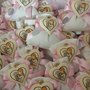 6 Sacchetti  portaconfetti panna bomboniere per comunione bambina con applicazione resina cuore 