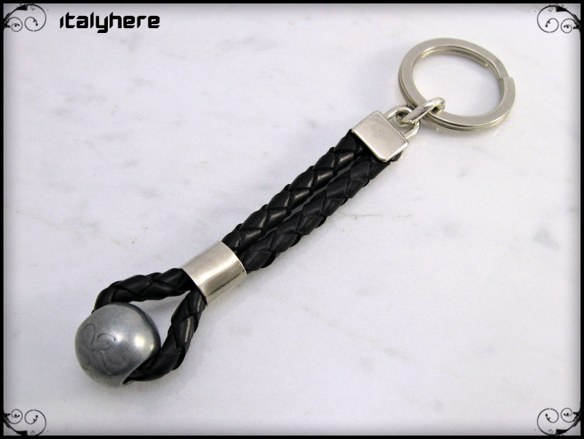 Portachiavi Aspetto Pelle Metallo Anello Intrecciata Nastro - Foto 3