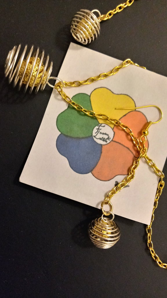 ORECCHINI CON ORO IN *GABBIA* ARGENTO LUNGHI - Gioielli - Orecchin ORECCHINI CON ORO IN *GABBIA* ARGENTO LUNGHI - Gioielli - Orecchin