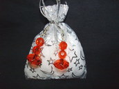 Orecchini rossi + confezione, idea regalo San valentino