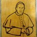 Quadro pirografato a mano. Papa Francesco 